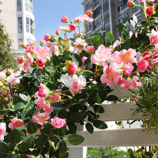 6 Ft Artificial Begonia Flower Garland UV Resistant Outdoor Garden Decor