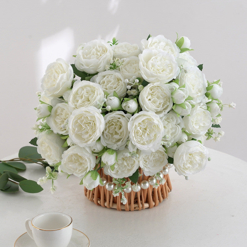 11.8 Inch Small Artificial Spring Peony Bush Bouquet, Bulk Flower Arrangements