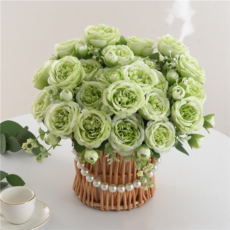 11.8 Inch Small Artificial Spring Peony Bush Bouquet, Bulk Flower Arrangements