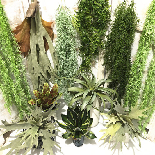 Artificial Staghorn Fern Plants 10 Pcs Bulk Landscape Decor Green Faux Leaves