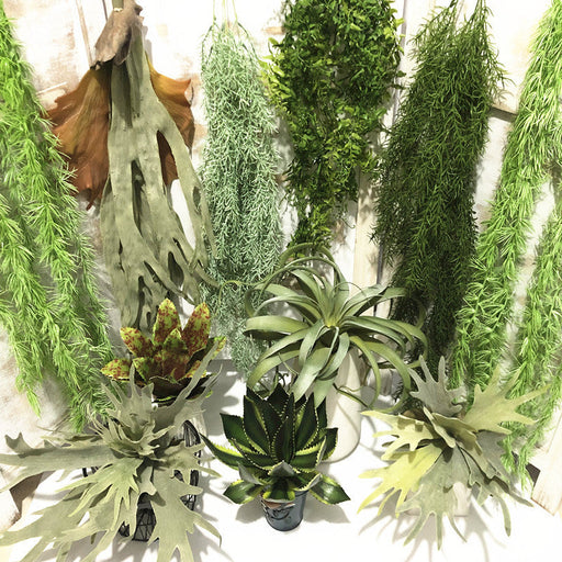 Artificial Staghorn Fern Plants 10 Pcs Bulk Landscape Decor Green Faux Leaves