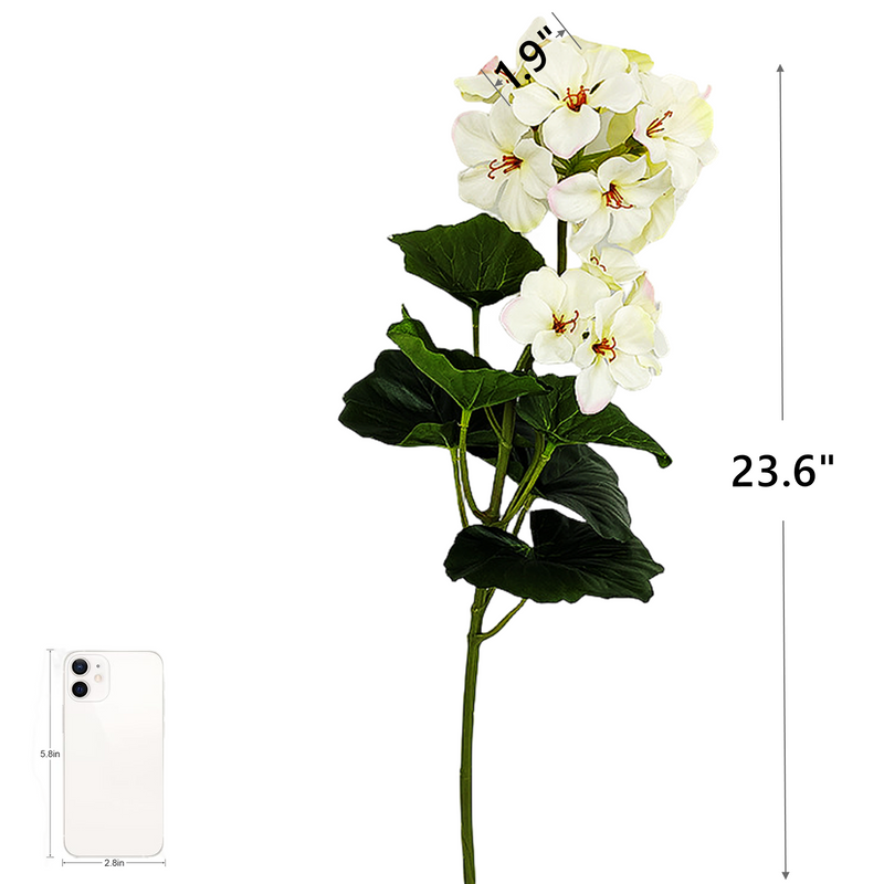 10 Pcs Artificial Silk Geranium Stems Branches 18 Inch Spring Flowers Bulk