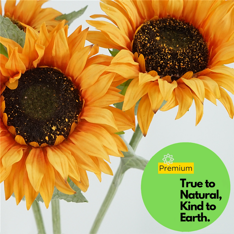 Artificial Sunflower Stem 23.6 Inch Real Touch Silk Flower