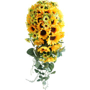 9 Inch Artificial Sunflower Cascading Bridal Wedding Bouquet Bulk Quantity