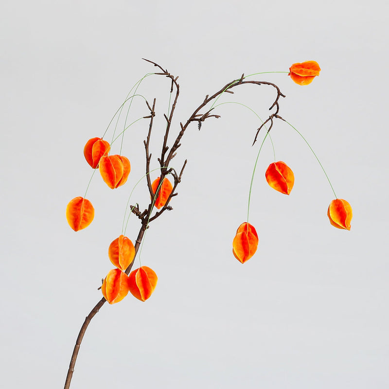 22.8 Inch Artificial Trailing Lantern Flowers 10 Pcs Autumn Fruit Silk Flowers for Fall Decoration