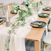 9 Colors Chiffon Table Runners Bulk Pack for Weddings, Classic Design, 12 Inch Width, 10 Pieces