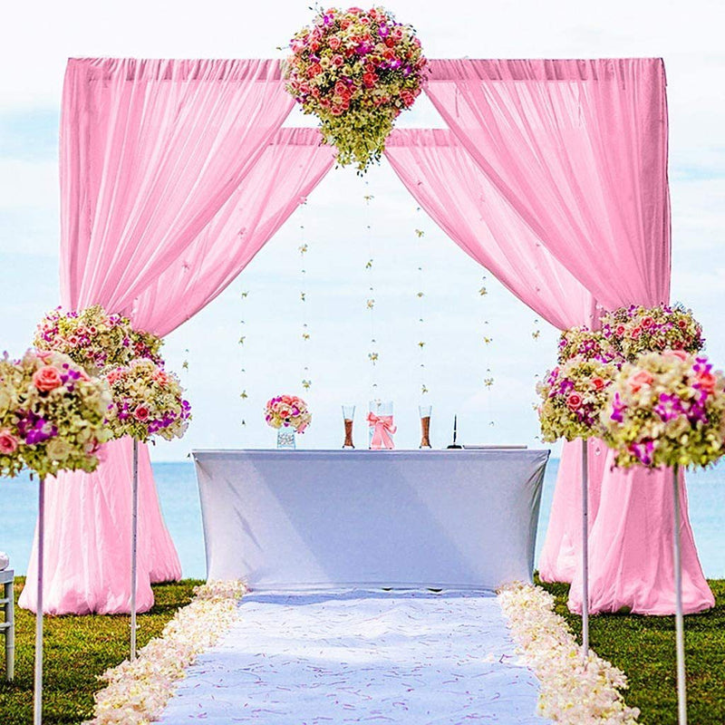 9 Colors Chiffon Table Runners Bulk Pack for Weddings, Classic Design, 12 Inch Width, 10 Pieces