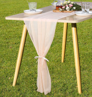 9 Colors Chiffon Table Runners Bulk Pack for Weddings, Classic Design, 12 Inch Width, 10 Pieces