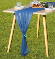 9 Colors Chiffon Table Runners Bulk Pack for Weddings, Classic Design, 12 Inch Width, 10 Pieces