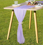 9 Colors Chiffon Table Runners Bulk Pack for Weddings, Classic Design, 12 Inch Width, 10 Pieces