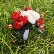 Artificial Cemetery Flowers Bulk in Vase 12 Inch Silk Floral Arrangements for Graves Memorials
