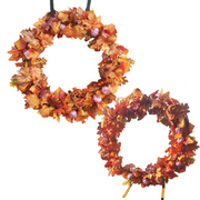26 Inch Large Fall Pumpkin and Maple Leaf Wreath for Front Door, Artificial Autumn Decor, Bulk Quantity