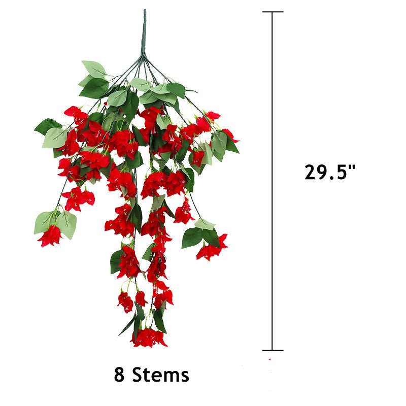 2 Pcs Bougainvillea Artificial Silk Trailing Vines UV Resistant Outdoor Plants