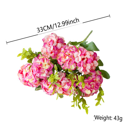 Bulk 5 Pcs Hydrangea Bridal Bouquets Silk Permanent Flower Flexible Stems for Weddings Bridesmaids Reception Centerpieces Wholesale