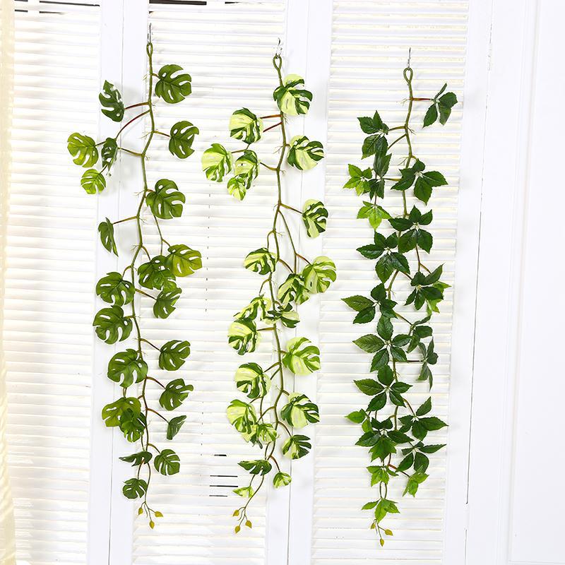 10 Pcs Faux Greenery Garland 55 Ft Total Tropical Leaves Artificial Garland for Indoor Outdoor Decor