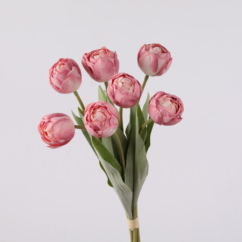 17 Inch Silk Tulip Buds Bouquet Stems, 10 Pcs Artificial Retro Tulip Flowers