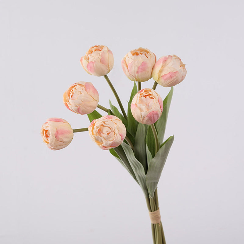 17 Inch Silk Tulip Buds Bouquet Stems, 10 Pcs Artificial Retro Tulip Flowers
