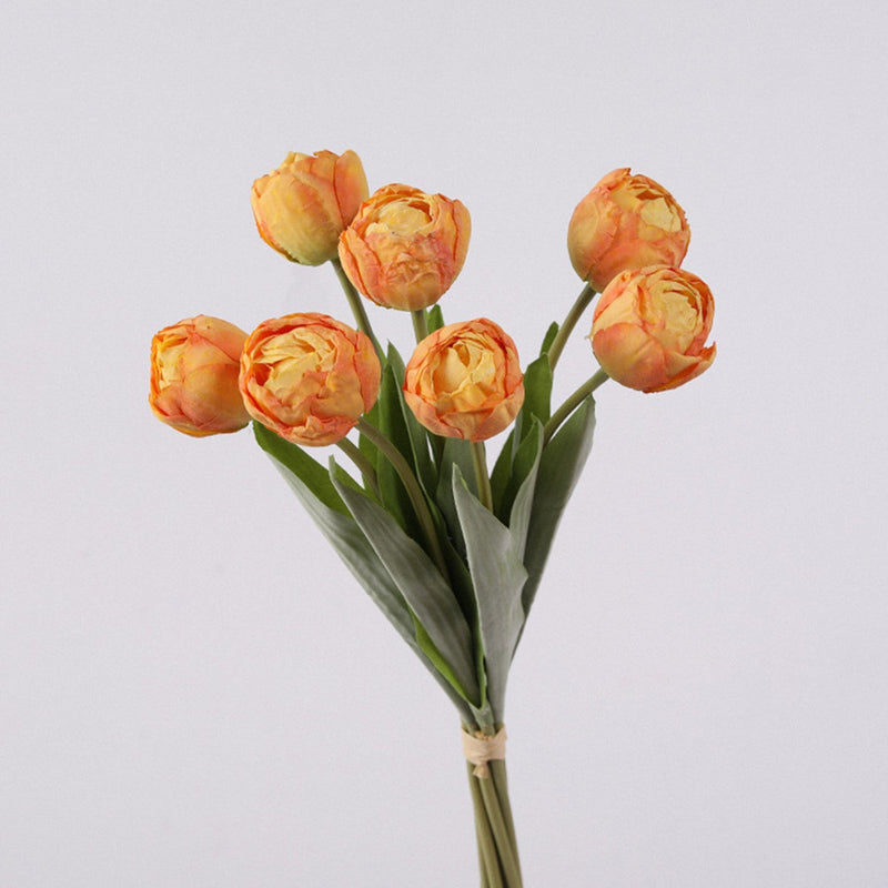 17 Inch Silk Tulip Buds Bouquet Stems, 10 Pcs Artificial Retro Tulip Flowers
