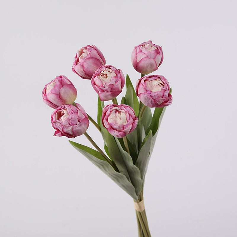 17 Inch Silk Tulip Buds Bouquet Stems, 10 Pcs Artificial Retro Tulip Flowers