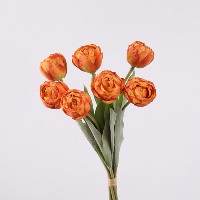 17 Inch Silk Tulip Buds Bouquet Stems, 10 Pcs Artificial Retro Tulip Flowers