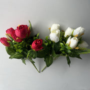 9 Inch Silk Tulip Bouquet, 9 Stems Artificial Tulip Flowers
