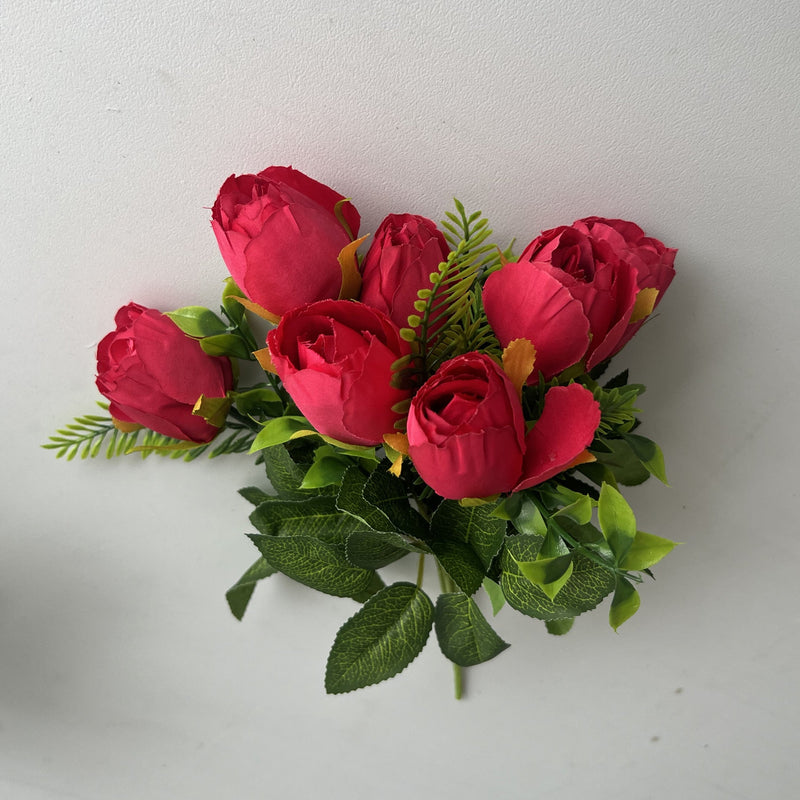 9 Inch Silk Tulip Bouquet, 9 Stems Artificial Tulip Flowers