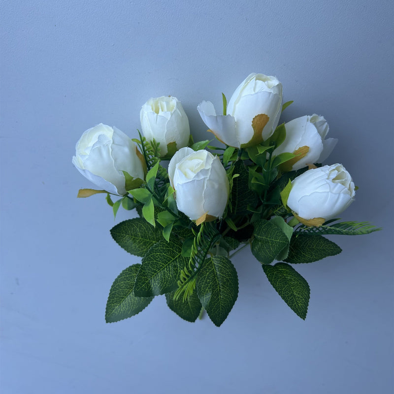 9 Inch Silk Tulip Bouquet, 9 Stems Artificial Tulip Flowers