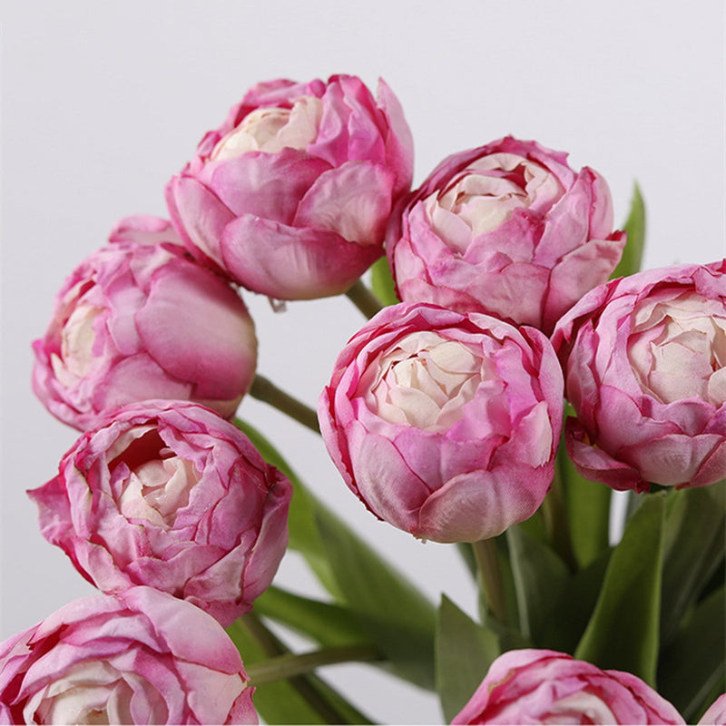 17 Inch Silk Tulip Buds Bouquet Stems, 10 Pcs Artificial Retro Tulip Flowers