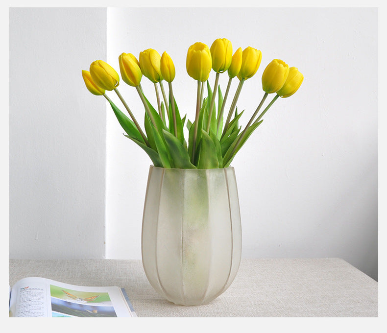 Real Touch Soft Latex Tulips Bouquet 15.7 Inch Artificial Flower Arrangement