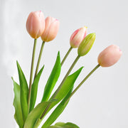 Real Touch Soft Latex Tulips Bouquet 15.7 Inch Artificial Flower Arrangement