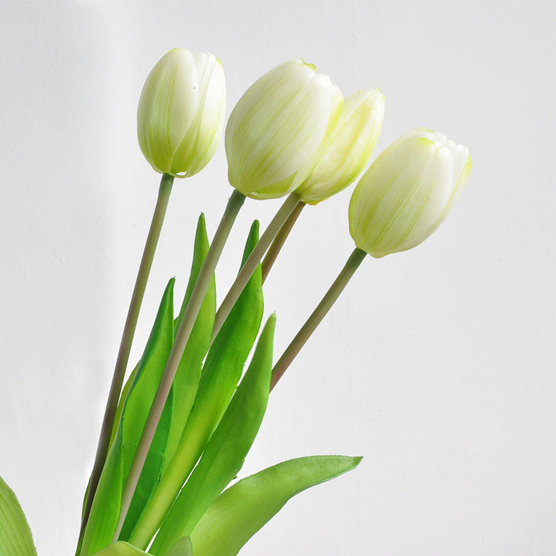 Real Touch Soft Latex Tulips Bouquet 15.7 Inch Artificial Flower Arrangement