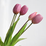 Real Touch Soft Latex Tulips Bouquet 15.7 Inch Artificial Flower Arrangement