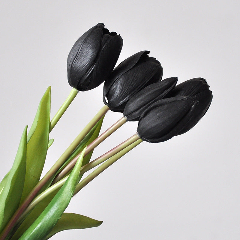 Real Touch Soft Latex Tulips Bouquet 15.7 Inch Artificial Flower Arrangement