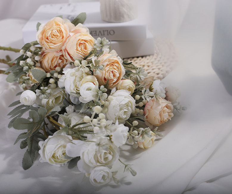 21 Inch Artificial Silk Rose Stems 10 Pcs Open Bud Combo for Bulk Floral Arrangements