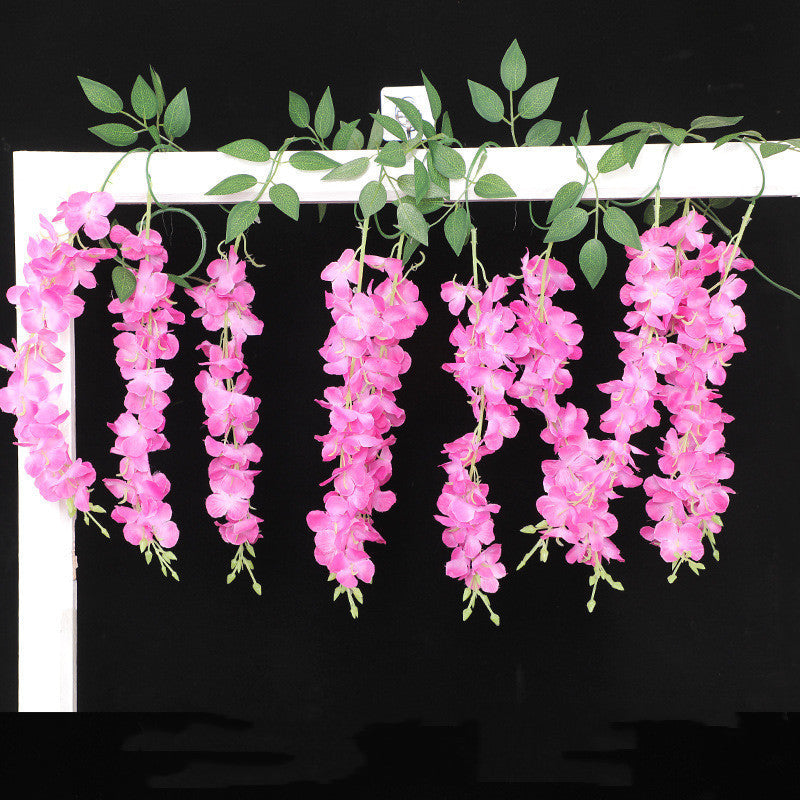 7 Ft Artificial Silk Wisteria Garland, Hanging Flowers for Wedding Arch, Outdoor Garden Porch Decor, Bulk Quantity