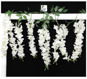 7 Ft Artificial Silk Wisteria Garland, Hanging Flowers for Wedding Arch, Outdoor Garden Porch Decor, Bulk Quantity