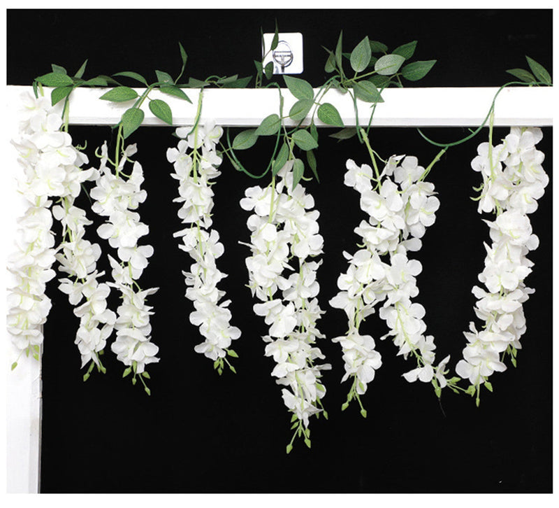 7 Ft Artificial Silk Wisteria Garland, Hanging Flowers for Wedding Arch, Outdoor Garden Porch Decor, Bulk Quantity