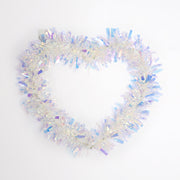 Valentine's Day Heart Shape Wreath 12 Inch Glitter Tinsel Garland Artificial Decoration
