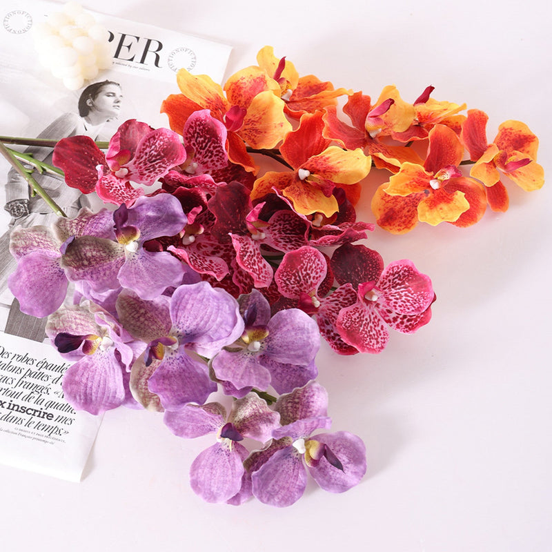 31 Inch Extra Long Vanda Orchid Stems 10 Pcs Real Touch Artificial Flowers Bulk
