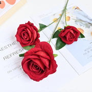 26 Inch Artificial Velvet Rose Spray Stems, 3 Heads, Bulk Quantity