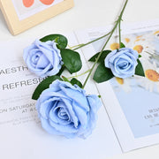 26 Inch Artificial Velvet Rose Spray Stems, 3 Heads, Bulk Quantity