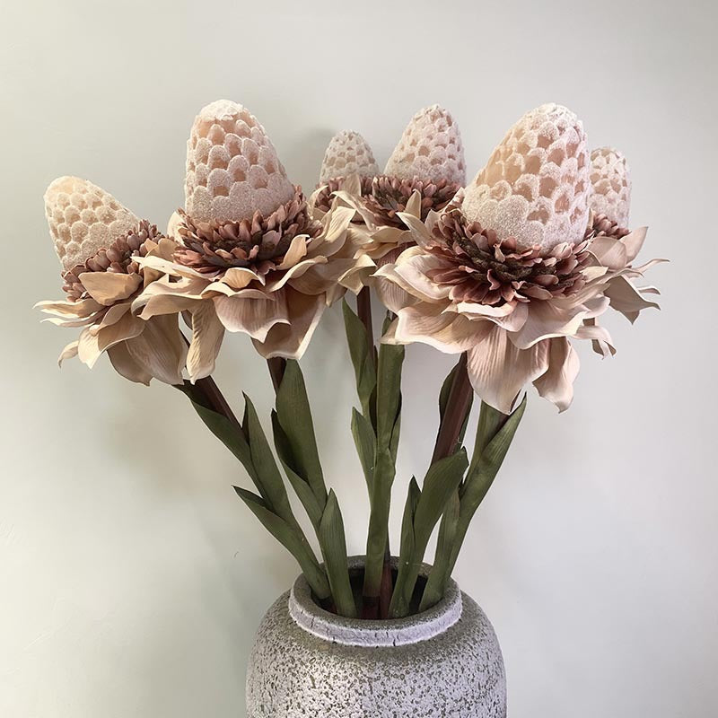 35 Inch Artificial Torch Ginger Stems Bulk 10 Pcs Silk Flower Stems