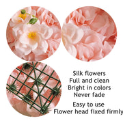 15 x 15 Inch 3D Silk Rose Flower Wall Panels Bulk Floral Decorative Panels