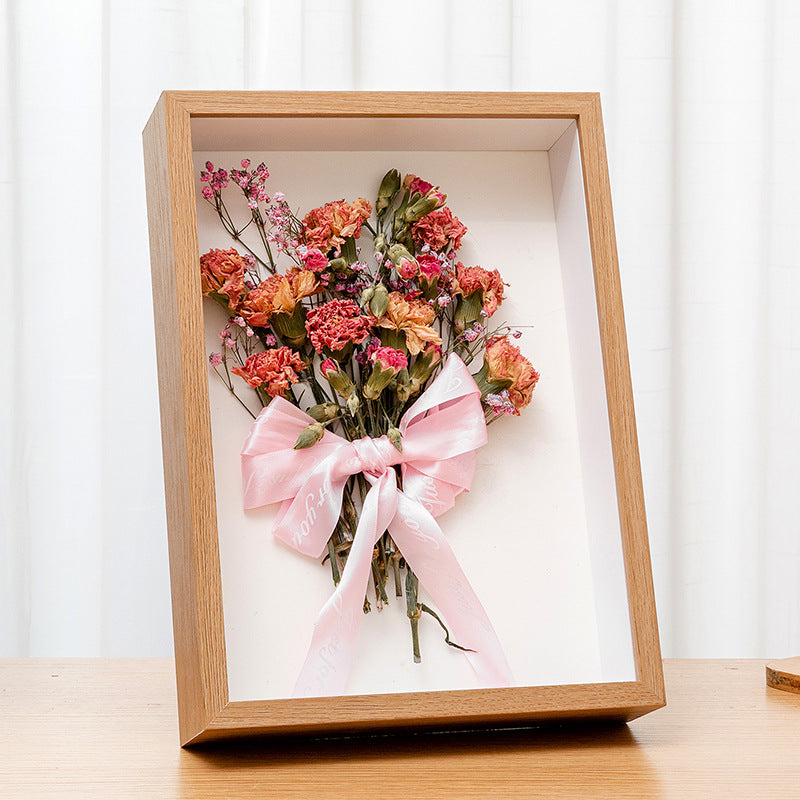 Wedding Bouquet Preservation in Walnut Frame by Flower Preservation Specialist