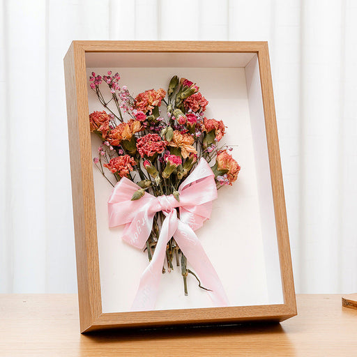 Wedding Bouquet Preservation in Walnut Frame by Flower Preservation Specialist
