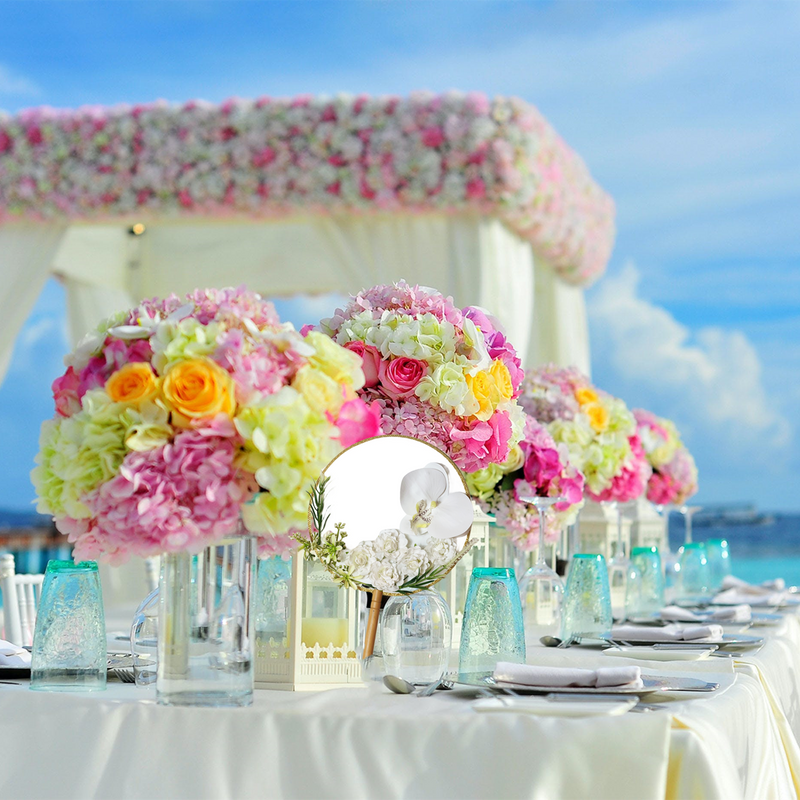 Bulk Artificial Floral Fans 10 Pcs Beach Wedding Party Souvenirs