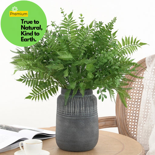16.5 Inch Artificial Plants Combo Greenery Real Touch Silk Foliage