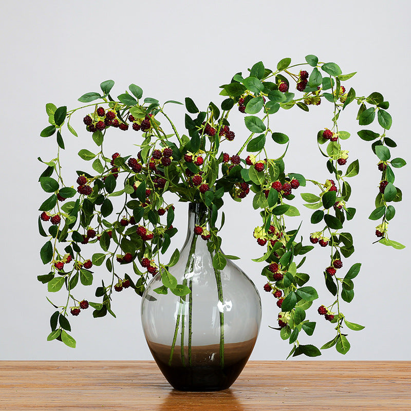 43 Inch Extra Long Artificial Weeping Raspberry Berry Stems Branches Bulk 10 Pcs