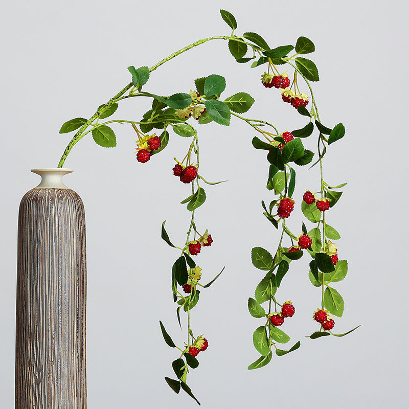 43 Inch Extra Long Artificial Weeping Raspberry Berry Stems Branches Bulk 10 Pcs