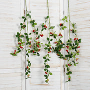 43 Inch Extra Long Artificial Weeping Raspberry Berry Stems Branches Bulk 10 Pcs